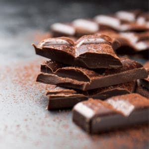photo of pieces of dark chocolate representing dark chocolate balsamic vinegar