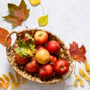 Apples and Fall Leaves